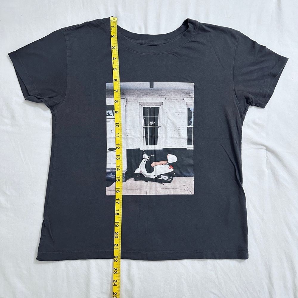 Abercrombie & Fitch Scooter Graphic Short Sleeve Crop Tee - Charcoal Grey - XS - Picture 8 of 10